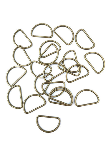 50  D Rings Metal Strapping Bronze Jewelry Bag Bags Sewing Clasp Ring Craft 14s