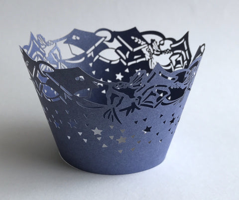 Navy Blue Graduation Cupcake Wrappers