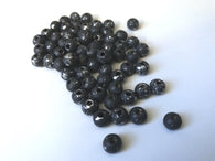 300 PCS 8mm Black with Silver Round Wood Beads spacer bead