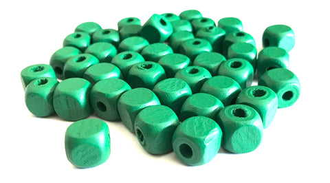 500 pcs Green Square Wood Beads 10mm Bead Jewelry Making Wooden Tool square Craft bead