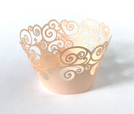 12 pcs Rose Gold Swirl Lace Cupcake Wrappers