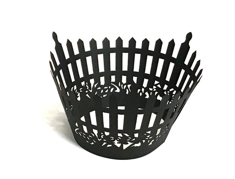 12 pcs Black Picket Fence Cupcake Wrappers