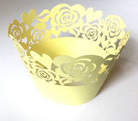 12 pcs Yellow Garden of Roses Cupcake Wrappers