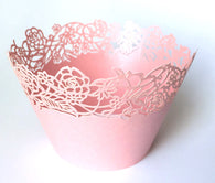 12 pcs Pink Petite Fleurs Small Flowers Cupcake Wrappers