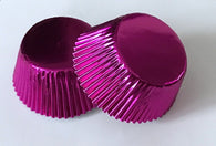 50 pcs Fuchsia Pink Aluminum Foil Cupcake Liners