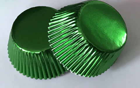 50 pcs Green Aluminum Foil Cupcake Liners