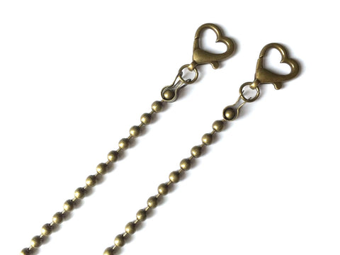 New Metal Heart Design Purse Bronze Chain Strap Handle Shoulder Crossbody Bag Handbag Replacement