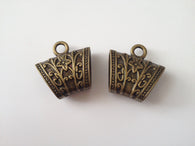New 2 pcs Small Scarf Bail Set Pendant Ring Tube Shawl Wrap Rings Tubes Charm Slide Jewelry Making Tools supplies 61br
