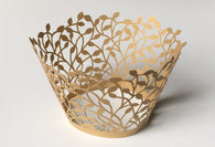 12 pcs Gold Leaves II Cupcake Wrappers