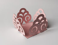 10 pcs Mini (Small) Pink Scroll Lace Baklava Truffle Wrappers