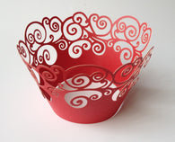 12 pcs Red Swirl Cupcake Wrappers