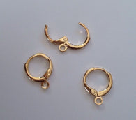 10 pcs 14k Gold Plated Earring Hoop Hooks Wire Backing #87G