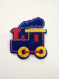 New 5 pcs Train Embroidered Iron On Applique Patch Flower Sewing Fabric Blue Yellow Red