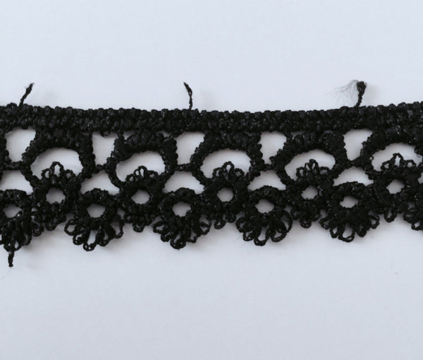 Black Scalloped Lace Trim - 1 - (BK0100E01)
