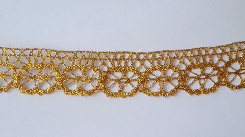 3 Yards Gold Lace Edging Trim #6GL