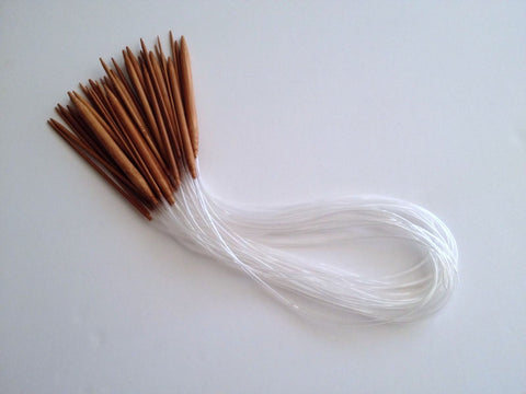 Brand New! 18 pcs Carbonized Bamboo 31" Knitting Needles Finish Weave Knitting Crochet Plastic Tube Stopper Hook Colorful