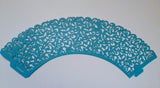 12 pcs MINI Blue Turquoise Classic Lace Cupcake Wrappers (B)