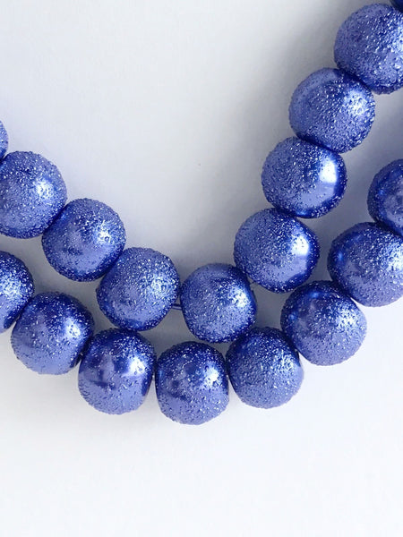 100 pcs 8mm Round Blue Glass Spacer Beads