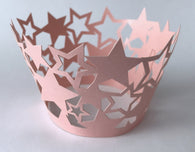 12 pcs Baby Pink Star Cupcake Wrappers