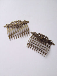 New! 10 pcs Bronze Lace Hair Comb Accessories Clips Combs Barrettes Alligator 8C Clip