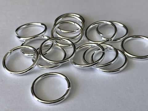 New! 50 pcs Silver Plated Open Jump Rings 18mm Jewelry Findings Making #70 Findings Necklace Supplies Tools Craft Making Hardware