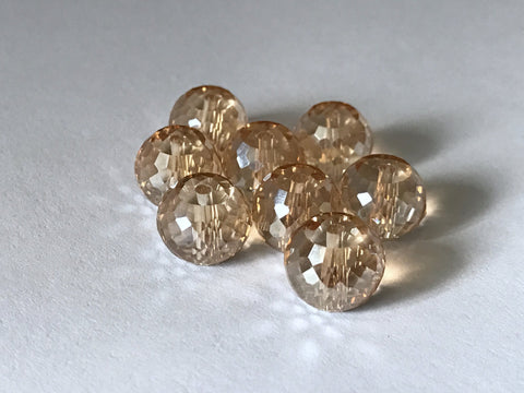 20 pcs 10mm Light Gold Round Glass Beads