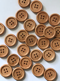 New 50 pcs Brown Wooden Buttons Sewing Button four holes fabric craft fasteners Round Closures Fasteners 20mm