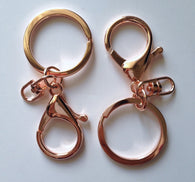 New! 3 pcs rose gold key chain ring chain keychain findings rings Hardware Jewelry Making Tools Supplies Hardware Findings Craft 52LH