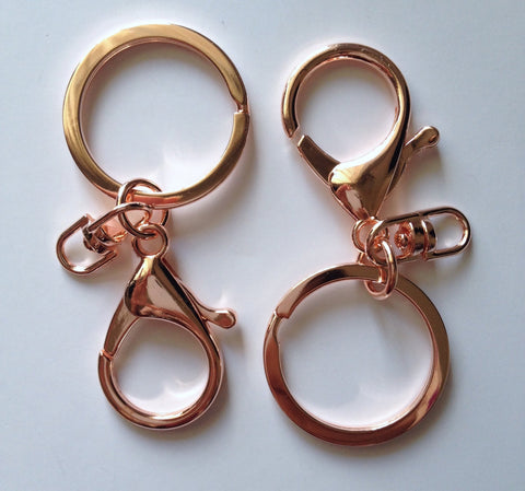 New! 3 pcs rose gold key chain ring chain keychain findings rings Hardware Jewelry Making Tools Supplies Hardware Findings Craft 52LH