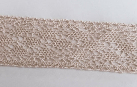 New 5 Yards Ivory Cotton Crochet Lace Trim 5W