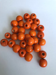 200 pcs Orange Wood Beads Round 12mm Bead Jewelry Making Wooden Tool 54b