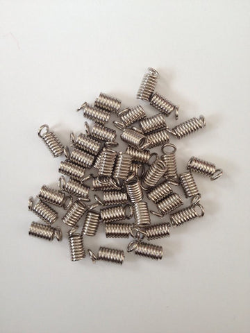 New! 200 pcs Crimp Fasteners Antique Silver Coil End 4mm X 8mm Jewelry #50 Supplies Tools Craft Making Hardware Bracelet