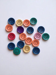New 50 pcs Colorful Wooden Floral Buttons Sewing Button 18mm two holes fabric craft fasteners Round