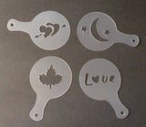 4 pcs Cookie Coffee Stencil Stencils Cake Decorating Baking Tools Supplies heart love decorating kitchen cooking cake cupcake design food