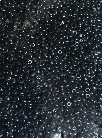 100 grams Shiny Black Lot Seed Beads Round Glass 10/0 41b