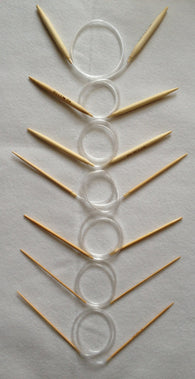 20" (50cm) Bamboo circular knitting needles sizes us 0 2.0mm us 1 2.25mm us 4 3.5mm us 5 3.75mm us 10 6.0mm us 10.5 6.5mm us 11 8.0mm
