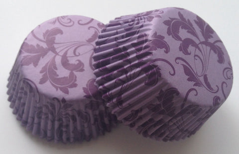 50 count Purple Damask Cupcake Liners