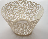 12 pcs Pale White Classic Lace Cupcake Wrappers
