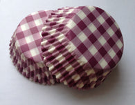 50 count Purple Gingham Cupcake Liners