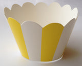 12 pcs Pretty Yellow Stripes Cupcake Wrappers