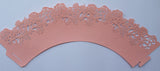 12 pcs Pink Rose Lace Cupcake Wrappers