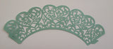 12 pcs Green Mint Lace Heart Cupcake Wrappers
