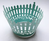 12 pcs Dark Mint Green Picket Fence Cupcake Wrappers