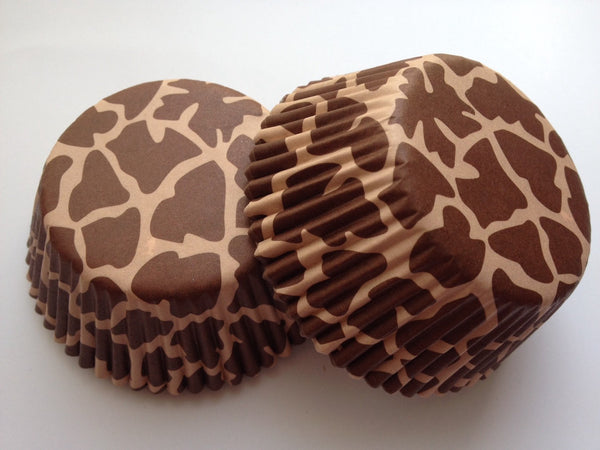 50 pcs Brown Giraffe Spot Cupcake Liners Animal Print