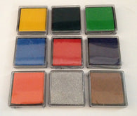 New Ink pad for rubber stamps 9 different colors Red Green Blue Yellow Orange-Red Silver Black-Blue Scrapbooking Cardmaking Stamping