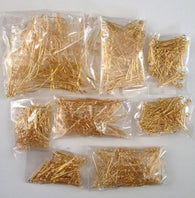 800 pcs 8 sizes Gold Plated Eye Pins Jewelry 16 mm 18 mm 20 mm 22 mm 26 mm 28 mm 30 mm 50 mm Making Supplies Tools#36