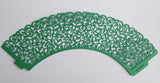 12 pcs Green Classic Filigree Lace Cupcake Wrappers