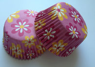 50 count Pink White Flowers Floral Liners