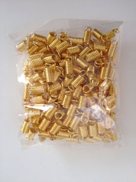 New! 200 pcs Crimp Fasteners Beads Gold Plated Coil End 4mm X 8mm Jewelry #10 Supplies Tools Craft Making Hardware Bracelet