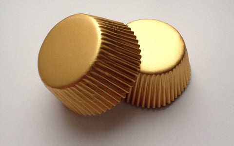 50 pcs Gold Aluminum Foil Cupcake Liners